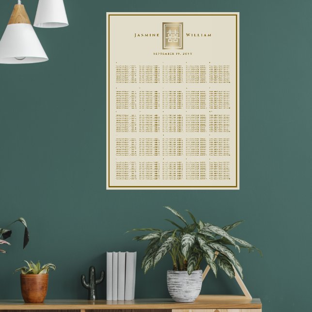 Tableau de placement de mariage chinois Double Hap (Salon 1)