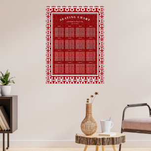 Tableau de placement de mariage chinois Red Double