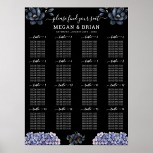Tableau de placement de mariage classique à fleurs