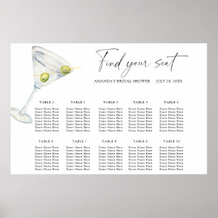 Tableau de placement de mariage Cocktail Dry Marti