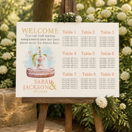 Tableau de placement de mariage corail des colombe