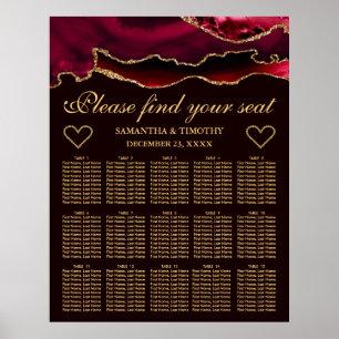 Tableau de placement de mariage en agate fausse br