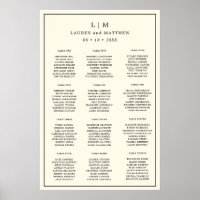 Tableau de placement de mariage jaune beurre moder