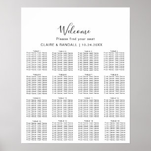 Tableau de placement de mariage noir et gris calli