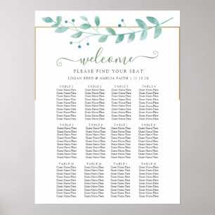 Tableau de placement de mariage simple avec verdur