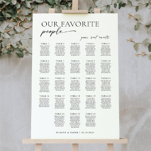 Tableau de placement de sièges de bienvenue modern