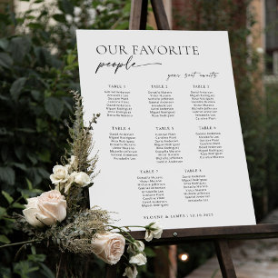 Tableau de placement de sièges de bienvenue modern