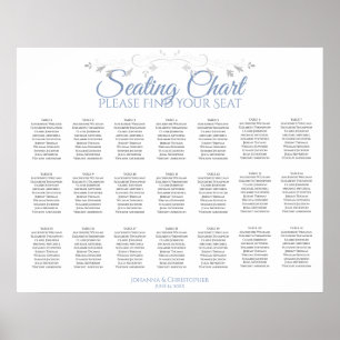 Tableau de placement des invités de mariage Bleu e