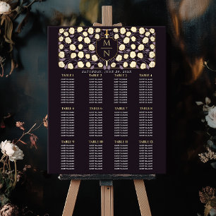 Tableau de placement médiéval Monogramme Épée & Bo