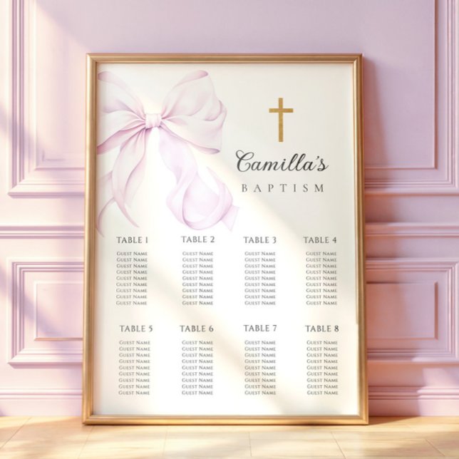 Tableau de placement pour baptême à ruban violet (Créateur téléchargé)