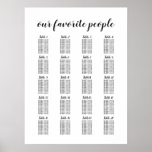 Tableau de plan de table de mariage grand format 2