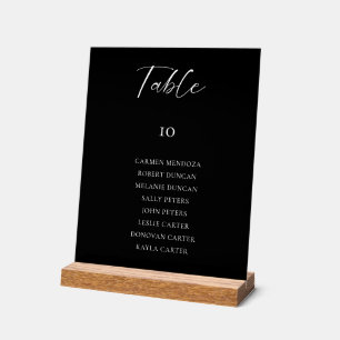Tableau de plan de table de mariage noir élégant c
