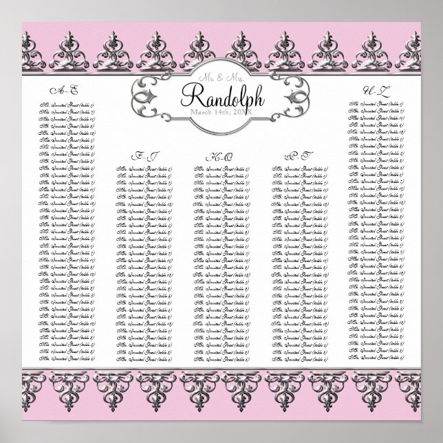 Tableau de réception Tableau de siège Baroque Swir (Devant)