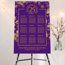 Tableau de siège de la classe école Purple & Gold