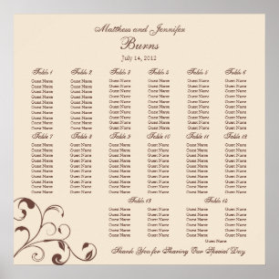 Tableau de siège de la réception du mariage carré