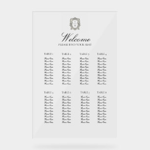 Tableau de Siège de Mariage Élégant Minimaliste Vi
