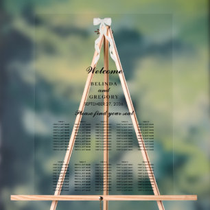 Tableau de siège du Mariage à ruban blanc