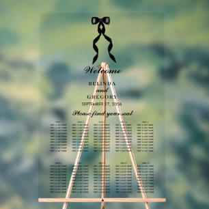 Tableau de siège du Mariage de ruban noir