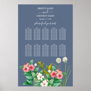 Tableau de siège du Mariage fleur sauvage Periwink