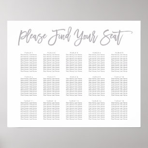 Tableau de sièges avec lettres à main chic