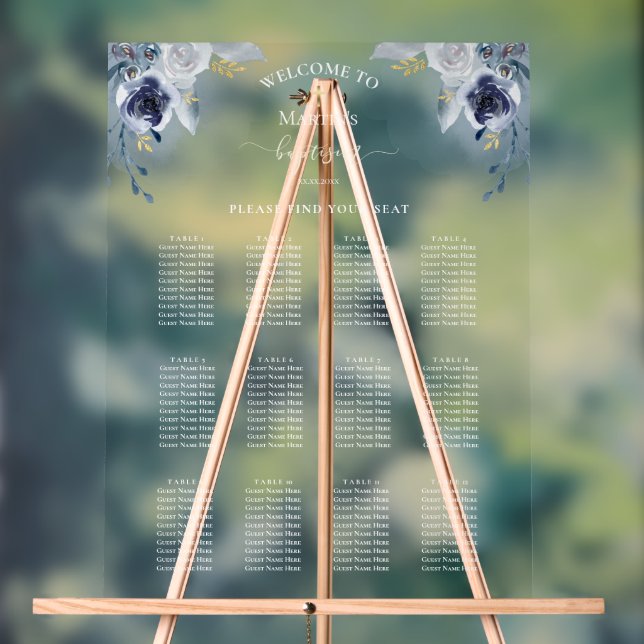 tableau de sièges Baptême rose bleu (Neutre)