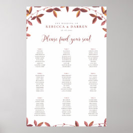 Tableau de sièges d'automne rustique Feuilles d'au