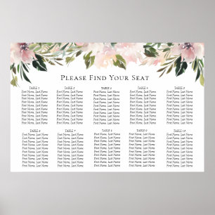 Tableau de sièges de Mariage botanique Dusty Mauve