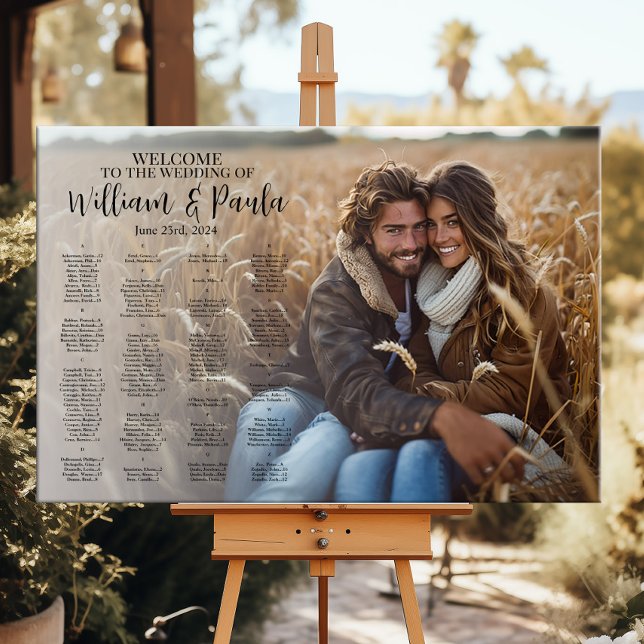 Tableau de sièges mariage avec photo alphabétique (Créateur téléchargé)