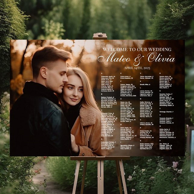 Tableau de sièges mariage avec photo alphabétique (Créateur téléchargé)