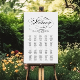 Tableau de sièges mariage de luxe calligraphie élé