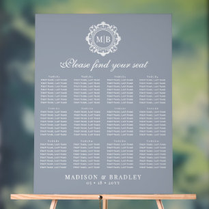Tableau de sièges Mariage de monogrammes floraux o