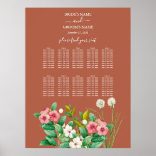 Tableau de sièges Mariage en terre cuite orange Pé