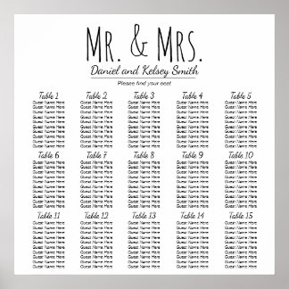 Tableau de sièges Mariage facile - Plus de tables 