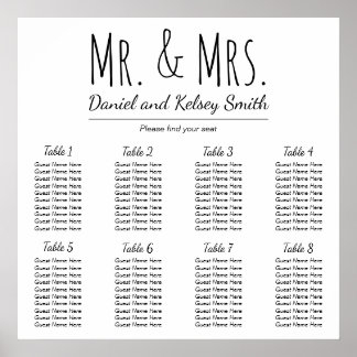 Tableau de sièges Mariage facile | Poster