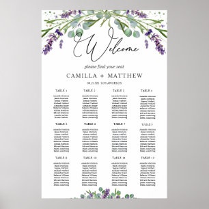 Tableau de sièges Mariage Lavender Eucalyptus