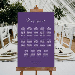 Tableau de sièges Mariage moderne violet 14 Table