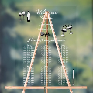 Tableau de sièges Mariage pour Doodles à main noir