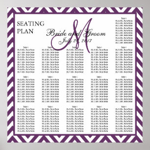 Tableau de sièges Mariage Purple Chevron Zig Zag