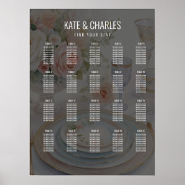 Tableau de sièges Mariage unique personnalisé styl