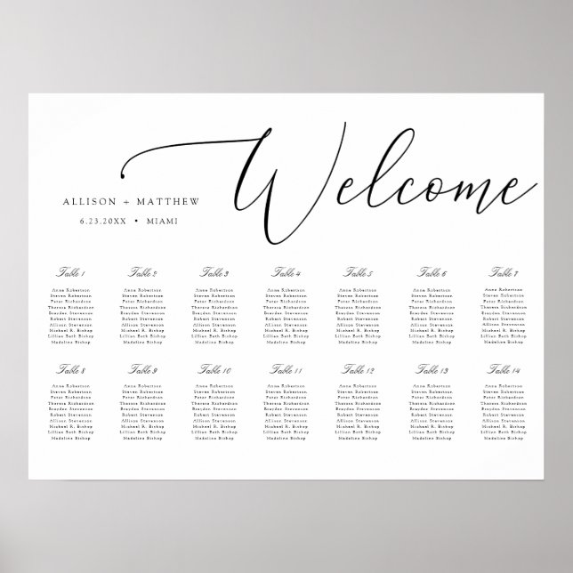 Tableau de sièges mariages (Devant)