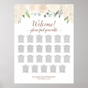Tableau de sièges Mariages de 23 tables de broyage