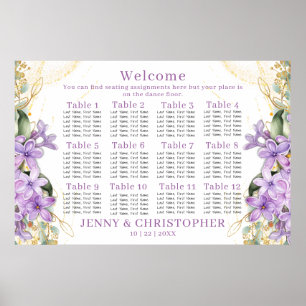 Tableau de sièges Mariages Lilac violet (12 tablea