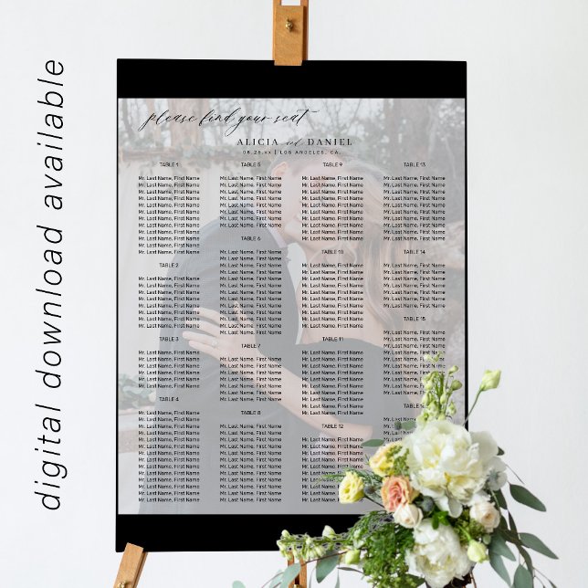 Tableau de sièges minimaliste moderne pour mariage (Créateur téléchargé)
