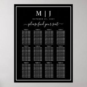 Tableau de sièges minimalistes noirs et blancs pou
