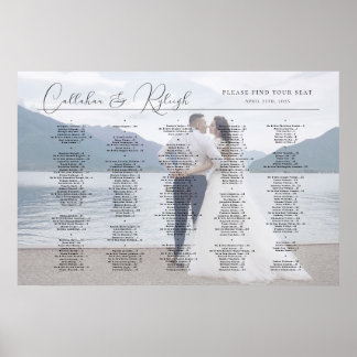 Tableau de sièges photo mariage alphabétique, élég