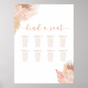 Tableau de sièges rose pâle Boho