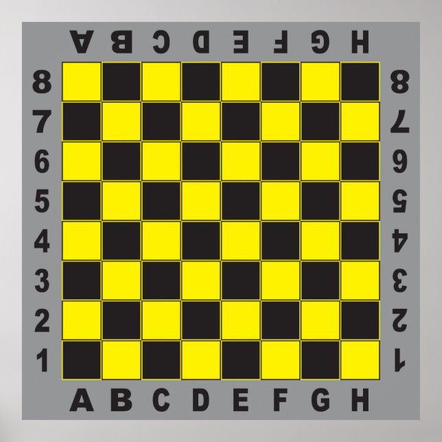 tableau d'échecs compétition jaune noir (Devant)
