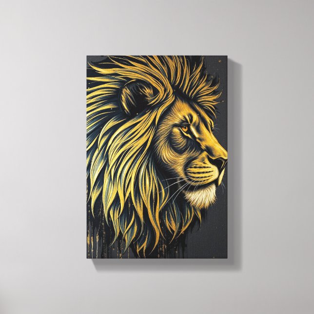 Tableau Déco (Portrait d'un profil de Lion )  (Recto)