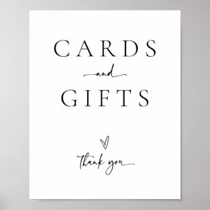 Tableau des cadeaux de mariage Cartes des signes P