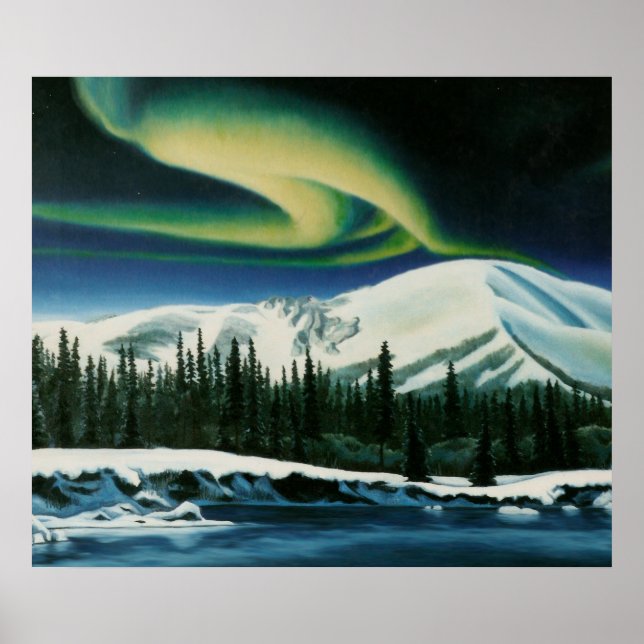 Tableau des lumières du Nord Affiche du paysage du (Devant)